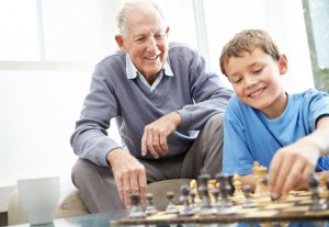 Playing chess with grandpa
