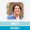 Portrait of Lori Austin with words honesty and integrity