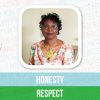 Headshot of Mary Hamilton with the text: "honesty, respect"