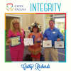 Cathy Richards is honored for showing integrity on the job.