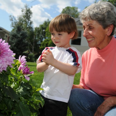 gardening with grandchild